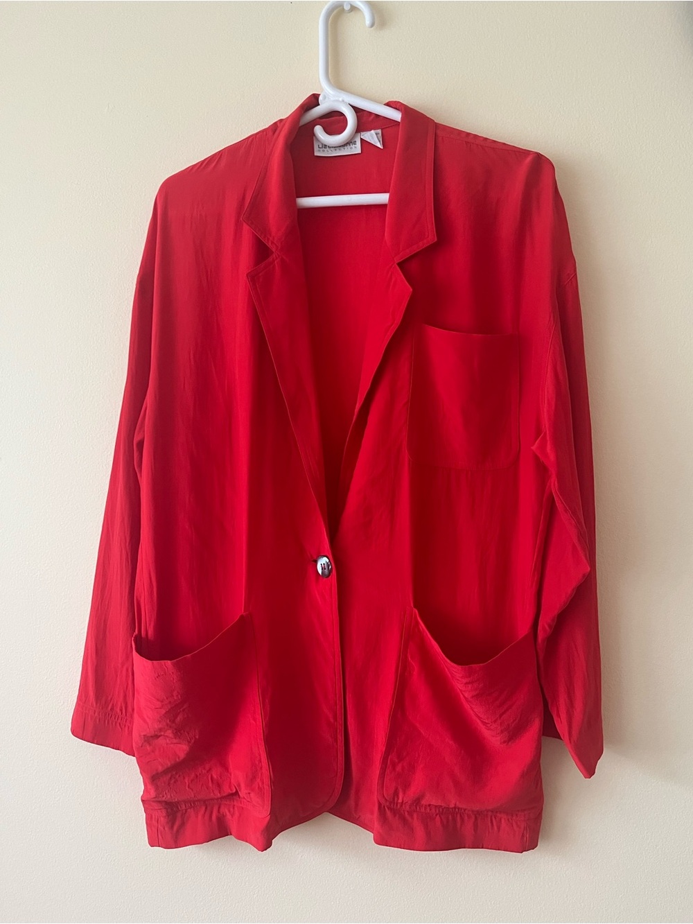 Liz Clairborne Silk Lightweight Red Blazer Size 6